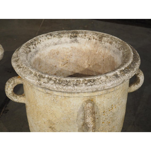 Pair of Vintage French Cement Planters With Looped Handles, Circa 1970s For Sale - Image 13 of 18