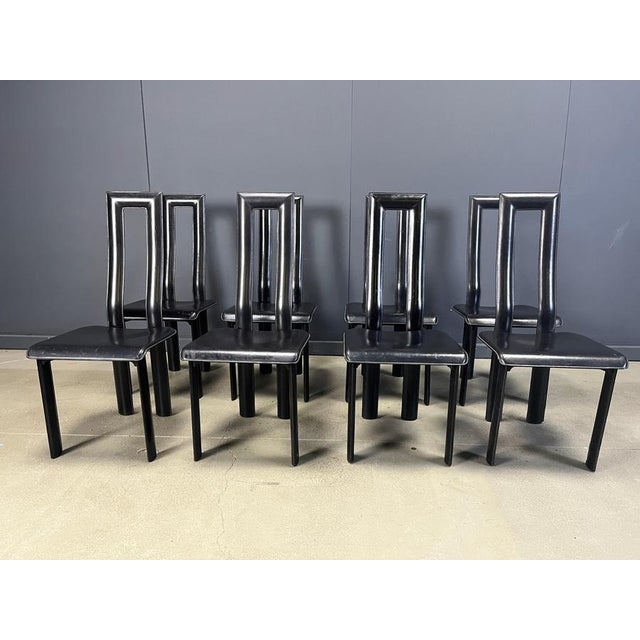 Metal Italian Model Regia Dining Chairs by Antonello Mosca for Ycami, 1980s, Set of 8 For Sale - Image 7 of 14