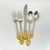 Late 20th Century Yamazaki "Monique Gold" Gold Accent Stainless Flatware Set - 61 Pieces (Service for 12 With Storage Case) Vintage 1980's/1990's For Sale - Image 5 of 18