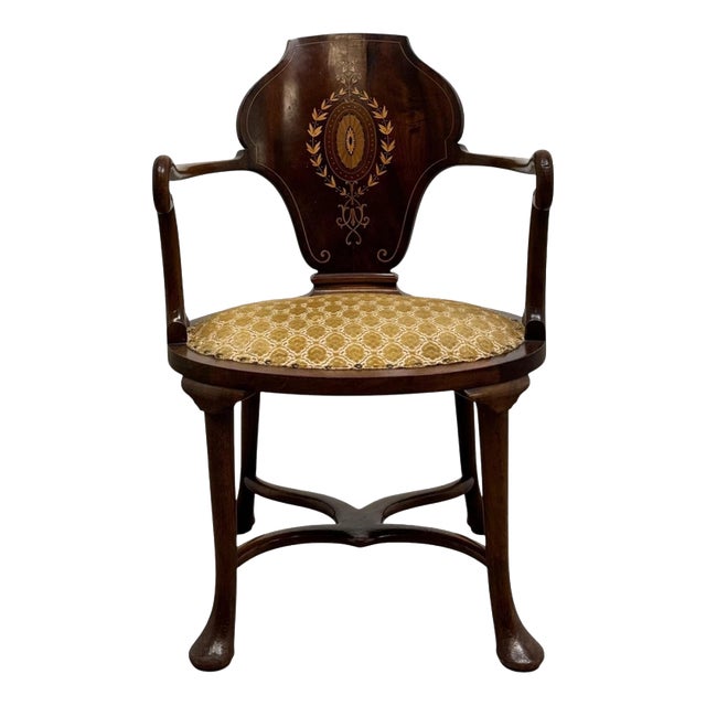 Early 20th Century English Mahogany Armchair in the style of Cornelius v. Smith For Sale