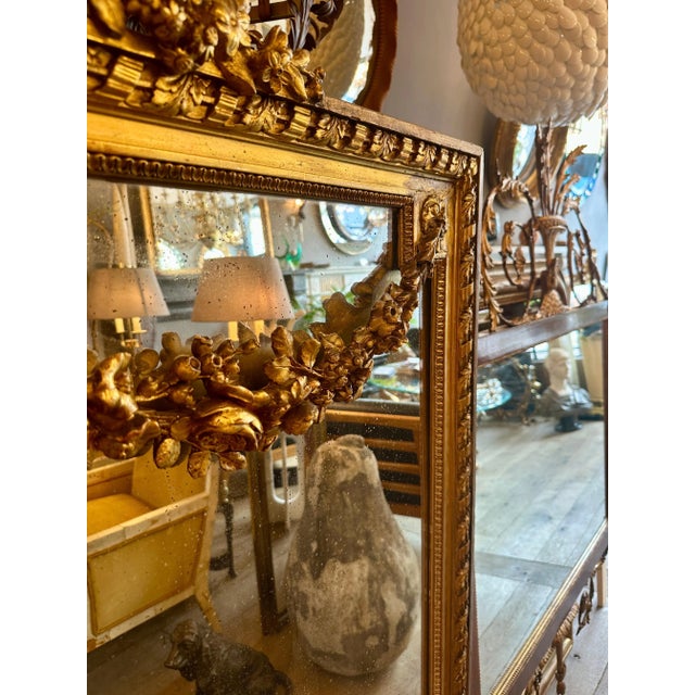 Gold Large Ornate French Overmantel Gold Gilt Mirror, 1820 For Sale - Image 8 of 13