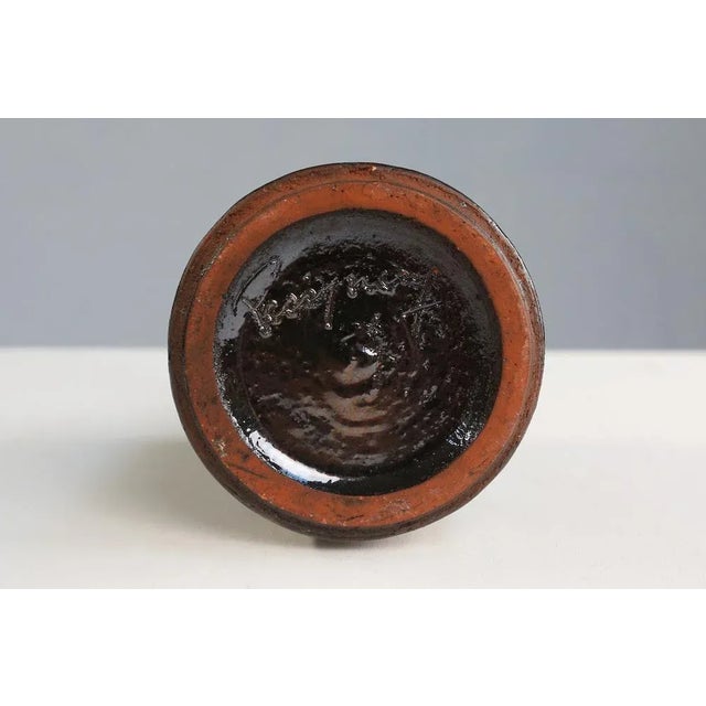Black Ceramic Vase by Perignem, 1960s For Sale - Image 8 of 9