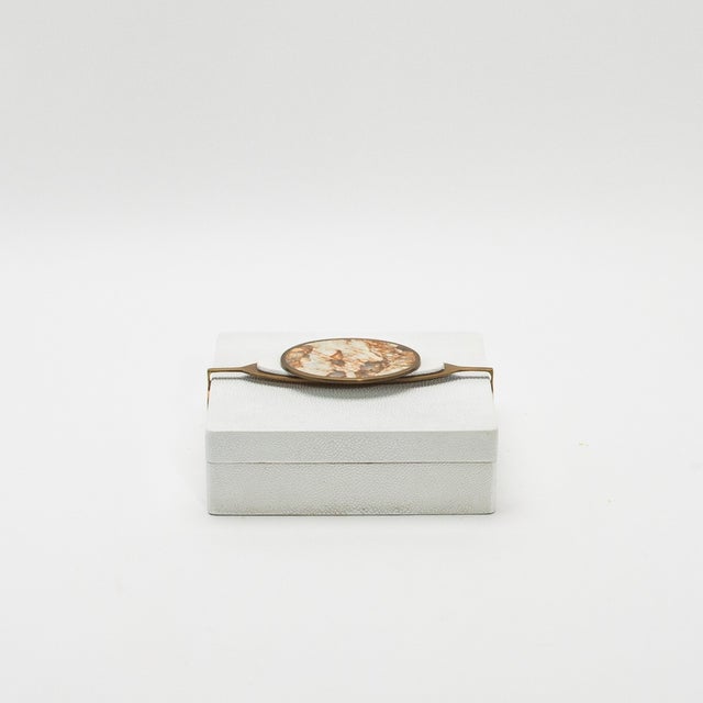 2020s Set of 2 Boxes in Shagreen With Semi-Precious Stone and Brass by Kifu Paris For Sale - Image 5 of 8