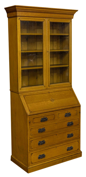 Arts and Crafts Oak Bureau Bookcase, 1890s