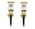 Mid 20th Century Neoclassical Cast Brass Torch Sconces — a Pair Sculptural French-Inspired Architectural Lighting For Sale - Image 9 of 9