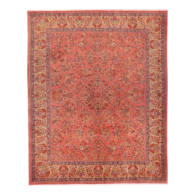 Middle Eastern Hand-Knotted Sarough Rug in Wool For Sale