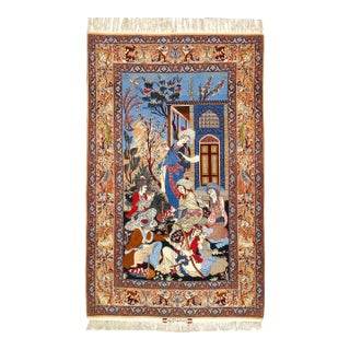 Pasargad Multi Color Persian Isfahan Silk & Wool For Sale