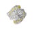 Antique Estate 14K white gold filigree ring featuring 10 natural yellow diamonds and 2 round white diamonds (G color, VS...