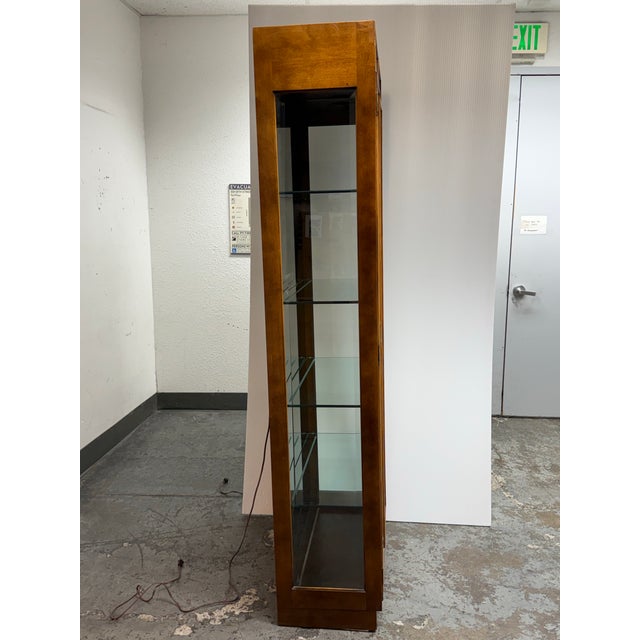 1980s Campaign Style Curio Display Cabinet, Vintage For Sale - Image 5 of 12