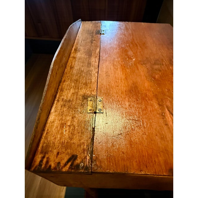 Late 19th Century Antique Wooden School Desk-Primitive Student-Lift Top-Storage-Farmhouse-Rustic For Sale - Image 5 of 11
