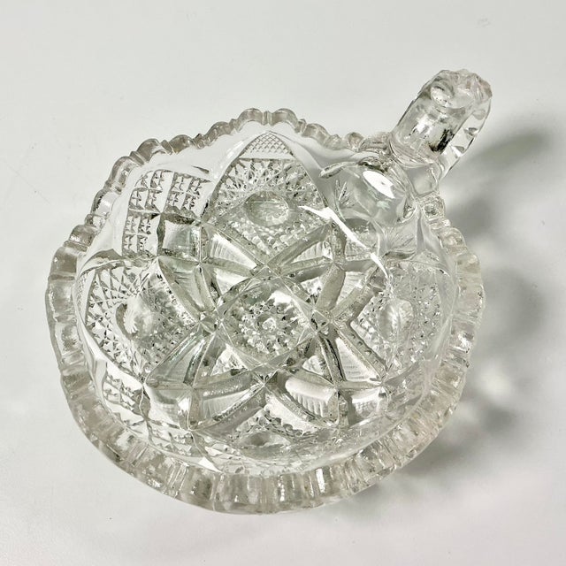 Late 1800s Antique Boho Chic Hollywood Regency American Brilliant Cut Jam Serving Dish, With Finger Handle For Sale - Image 6 of 9