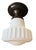 Metal 1920s Ribbed School House Style Light Fixture With Embossed Canopy For Sale - Image 7 of 9