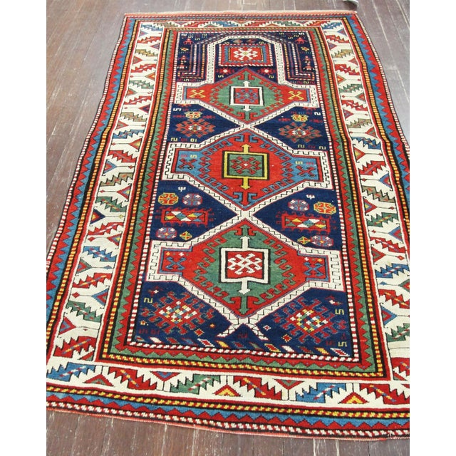 Antique Caucasian Fachralo Kazak Prayer Rug For Sale In Chicago - Image 6 of 9