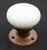 Traditional Antique Milk Glass Brass Dummy Door Knob For Sale - Image 3 of 5