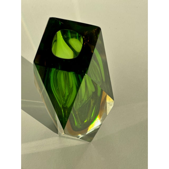 1960s Vintage Green Vase in Murano Glass, by Flavio Poli for Seguso, 1960s For Sale - Image 5 of 8