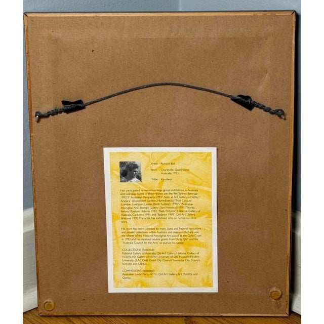 Cream Richard Bell “Duck Rat” Signed & Numbered Aboriginal Serigraph, Edition 557/1000, Framed For Sale - Image 8 of 8