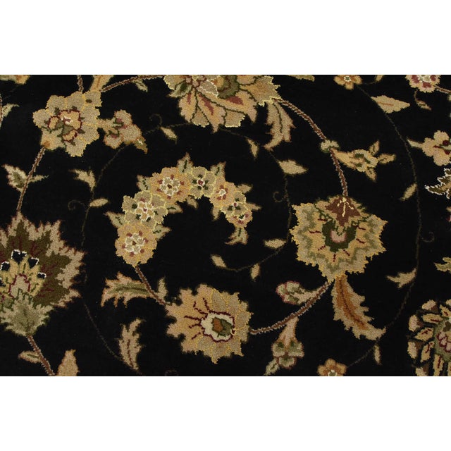 2020s Tabriz Rug 7’9” X 9’10” Black Wool/Silk Traditional Hand-Knotted Oriental Carpet For Sale - Image 5 of 15