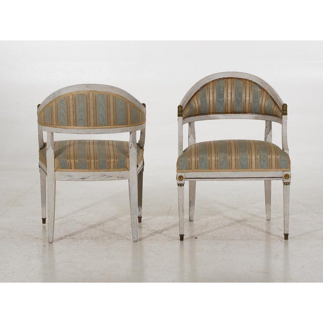 Armchairs with Detailed Bronze, Set of 2 For Sale - Image 3 of 8