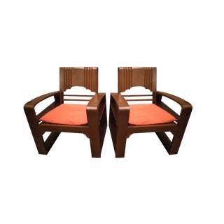 Chestnut & Vienna Straw Living Room Set, Set of 3 For Sale