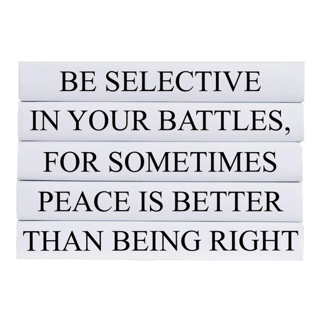 Decorative Books - Quote Book Stack - "Be Selective" For Sale