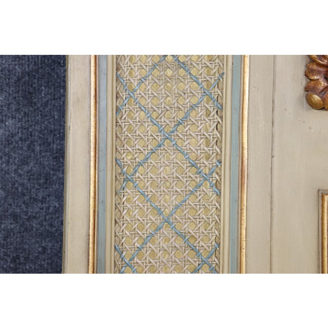 1910s Antique French Turn of the Century Louis XVI Hand Painted Trumeau Mirror For Sale - Image 5 of 10