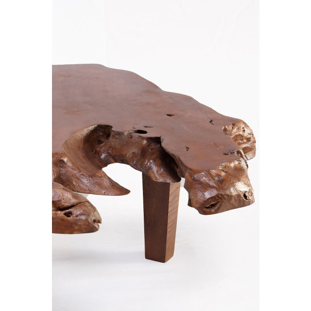 2020s Brown Teak Living Edge Coffee Table 44 For Sale - Image 5 of 6