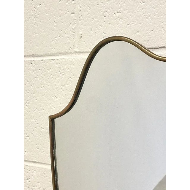 Metal Brass Mirror in the style of Gio Ponti, 1950s For Sale - Image 7 of 8