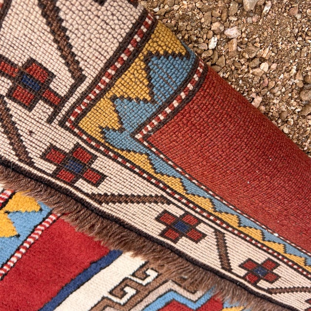 Vintage Fine Wool Anatolian Red Rug - 3’x11’5 For Sale - Image 9 of 9