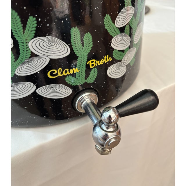Metal Vintage Granite Ware Enamel Clam and Lobster Steamer With Spigot For Sale - Image 7 of 12