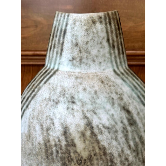 A large stoneware vessel with distinct form by British studio potter John Ward (1938-2023) circa last quarter of 20th...