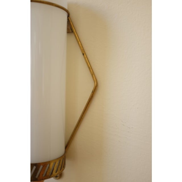 Metal 1950s Small Brass and Glass Wall Scone by Maria Lindeman, Finland For Sale - Image 7 of 10