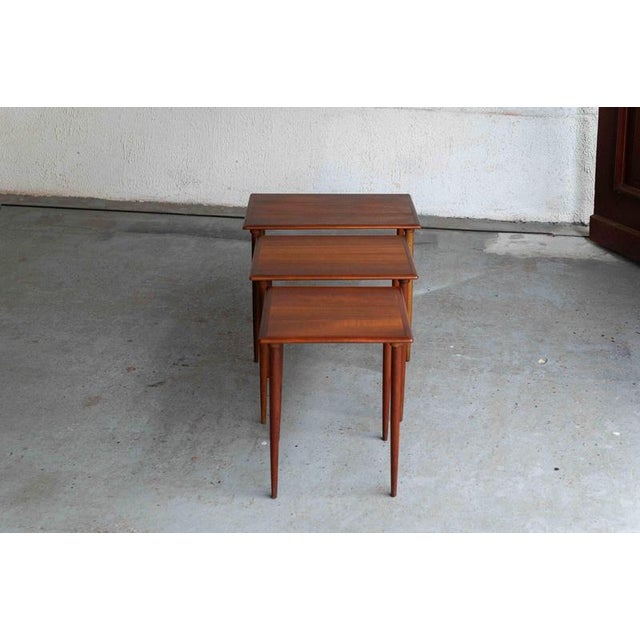 Brown Danish Nesting Tables, Set of 3 For Sale - Image 8 of 18