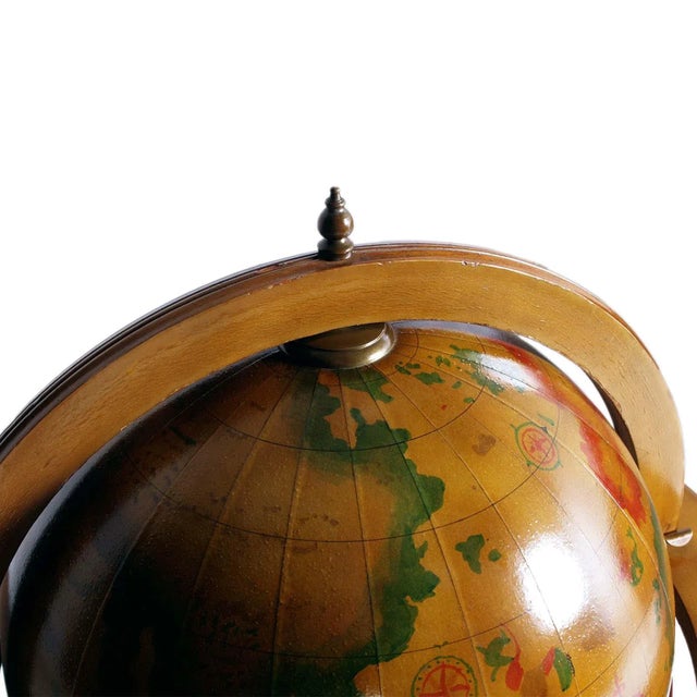 Italian Cocktail Bar Cart on Decorated World Map, 1950s For Sale - Image 10 of 12