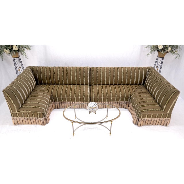 Measured individually. Offers long or short rectangle set up wrap around design sofa. Long set up measures 138" and the...