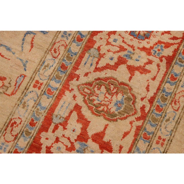 Textile Bohemien Ziegler Tan Rust Hand-Knotted Wool Rug - 9'0'' X 11'9'' For Sale - Image 7 of 8