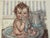 1990 Cross Stitch of Darling Bathing Baby For Sale - Image 4 of 5