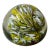 Vintage Art Glass Paper Weight in Yellow and White Swirl For Sale