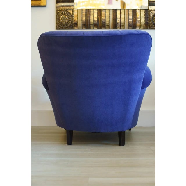 Set of Velvet Blue Armchairs by Guglielmo Ulrich, 1950s For Sale - Image 6 of 7