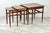 Trio Of Danish Made Graduated Teak Nesting Tables Attributed To Hans Wegner. Tables Have Original Finish. Largest Measures...