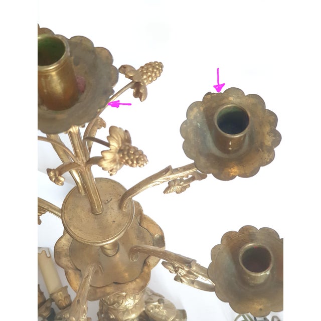 Antique Bronze Candelabra, 1800s, Set of 2 For Sale - Image 5 of 13