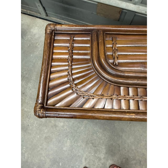 1970s Split Bamboo Rising Sun Console Table For Sale - Image 11 of 12
