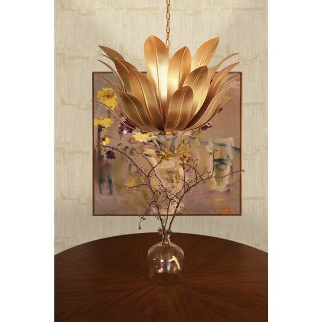 Not Yet Made - Made To Order Matthew Izzo Home Leander Leaf Blossom Chandelier in Gold Leaf For Sale - Image 5 of 7