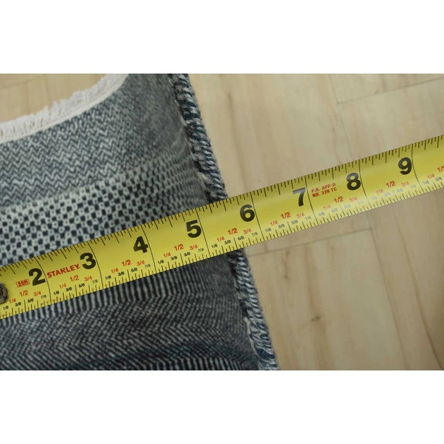 Fine Contemporary Rug 7’11” X 10’1” Blue Wool Hand-Knotted Carpet For Sale - Image 11 of 12