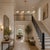 Off-white Modern Linear Chandelier 4 Light, Matte Off White Dome Pendant Light Brass Dining Room Fixture, Kitchen Island Lighting, Minimalist Light For Sale - Image 8 of 12