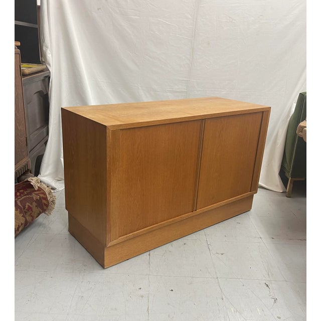 Brown Vintage Danish Oak Credenza with Tambour Doors For Sale - Image 8 of 11