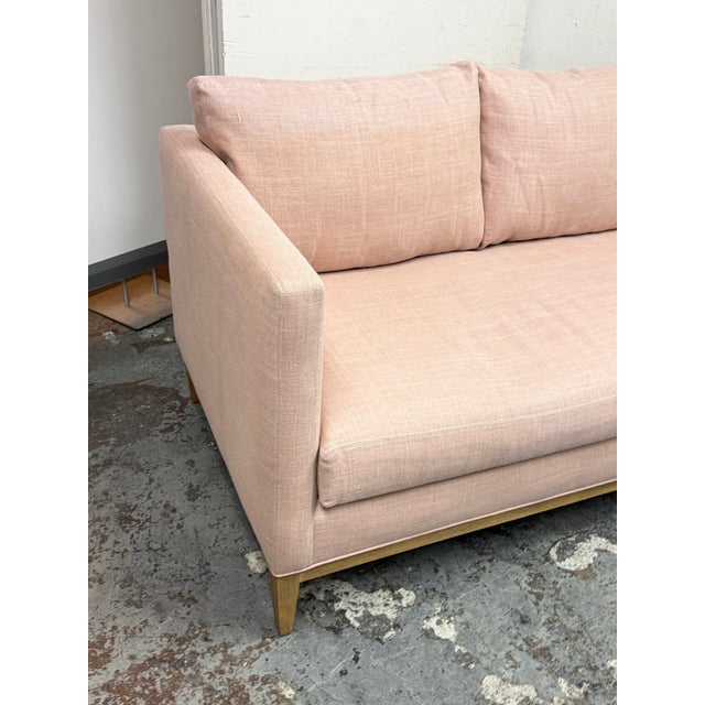 Serena & Lily Barton Linen Arm Sofa, Blush For Sale - Image 11 of 12