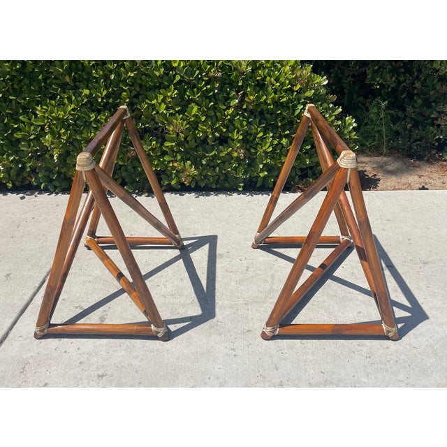 Late 20th Century Authentic McGuire Vintage Rattan Desk or Dining Table, Organic Modern Design For Sale - Image 5 of 14