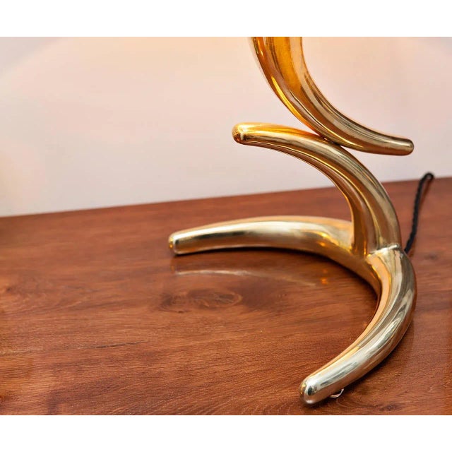 French Brass Table Lamps, 1970s, Set of 2 For Sale - Image 4 of 10