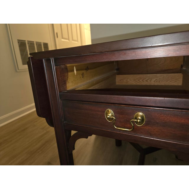 Wood Henkel Harris 5425 29 Mahogany Chippendale Drop-Leaf End Side Table For Sale - Image 7 of 7