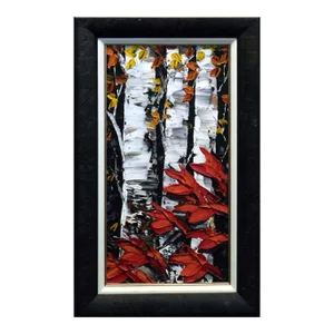 Maya Eventov Forest Landscape Acrylic Painting, Framed